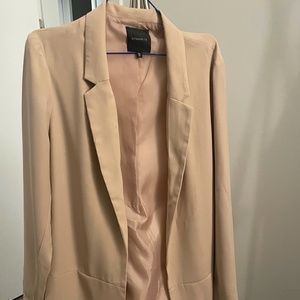 Dynamite beige/baby pink long flowy blazer size L for women